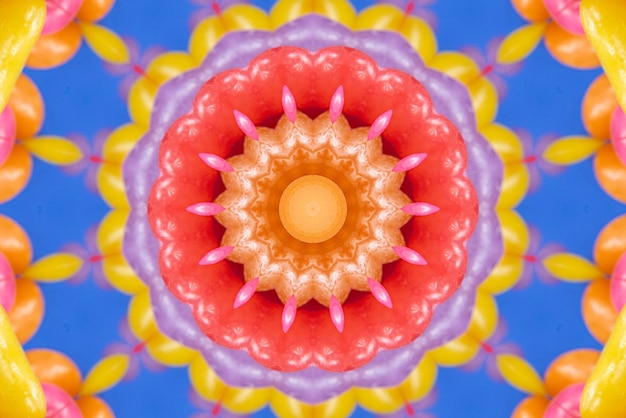 Mandala artwork Colorful pattern background 3D