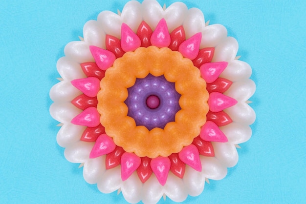 Free photo mandala artwork colorful pattern background 3d