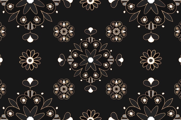 Free photo mandala black botanical indian pattern background