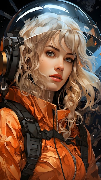 Free photo manga scifi woman portrait