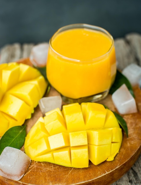 Free Photo mango shake fresh tropical fruit smoothies