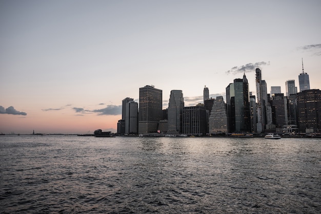 Manhattan skyline with water