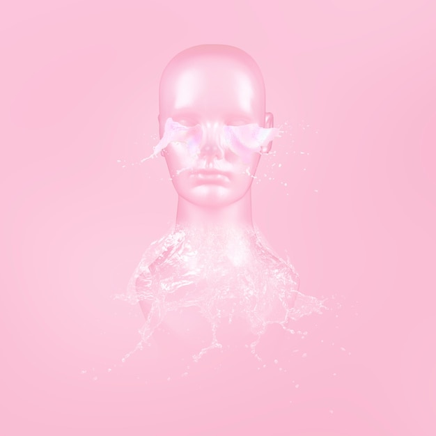 Free photo mannequin head water elemental