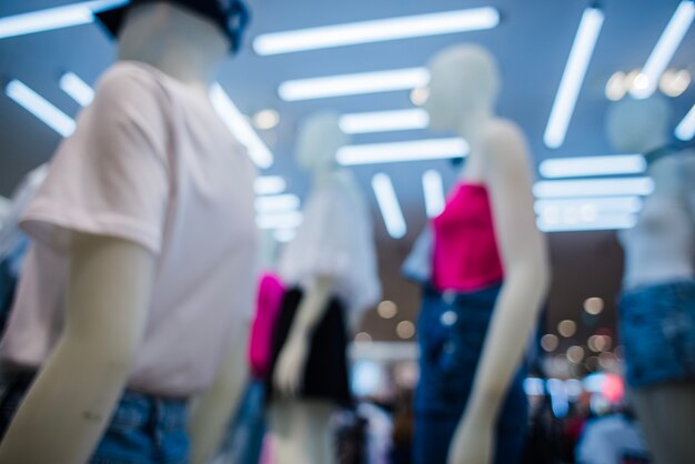 Mannequins in clothes in shop