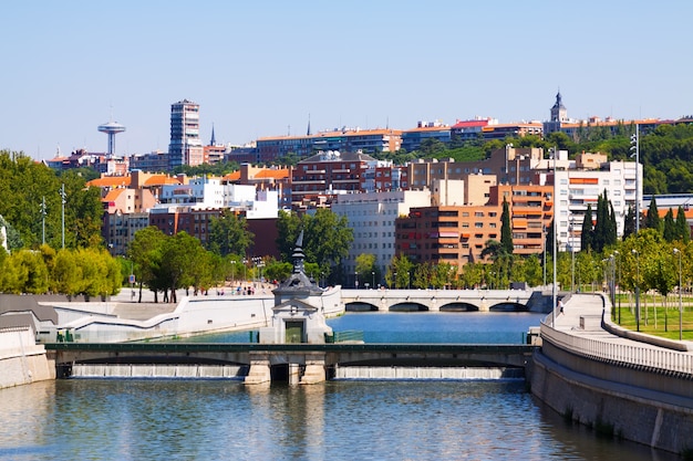 Manzanares river in Madrid. Spain