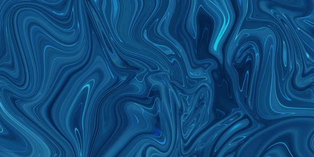 Marbled blue abstract background Liquid marble pattern