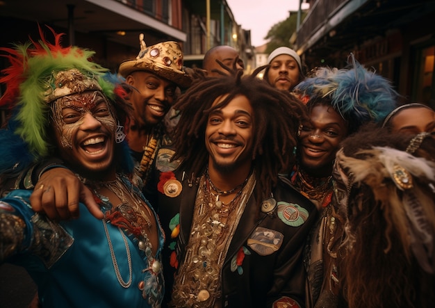 Free Photo mardi gras celebration in new orleans