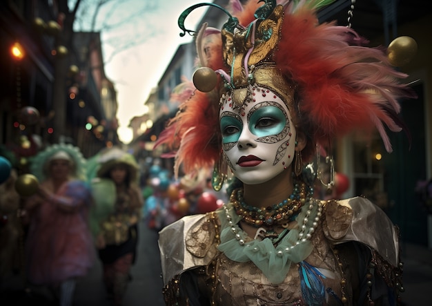 Free photo mardi gras celebration in new orleans