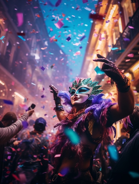 Free photo mardi gras celebration in new orleans