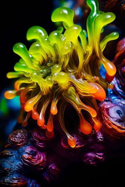 Marine landscape with bioluminescent nature