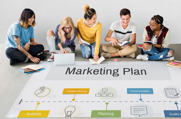 Free photo marketing plan achievement strategy