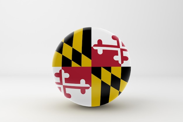 Free photo maryland flag in white background