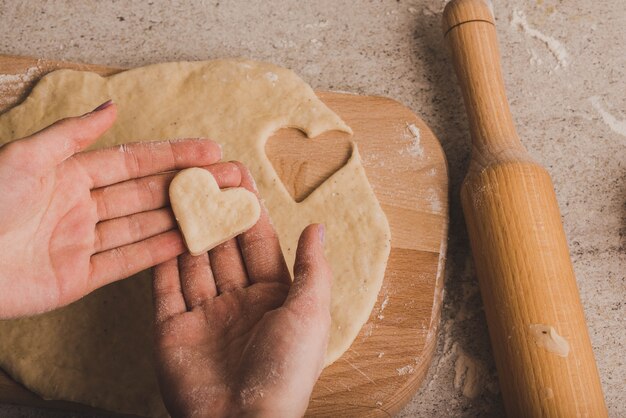 Mass of heart cookies