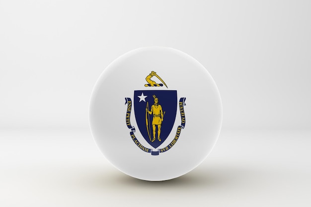 Free photo massachusetts flag in white background