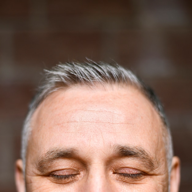 Mature man head close-up