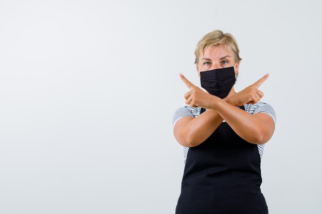 Mature woman posing in the studio