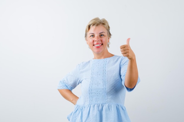 Mature woman posing in the studio