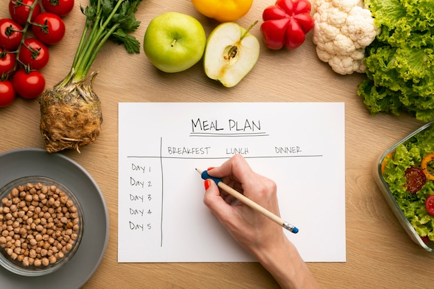 Free photo meal planning and food arrangement