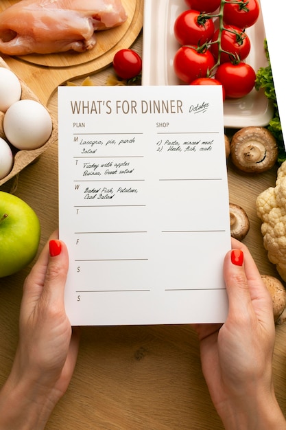 Free photo meal planning and food arrangement