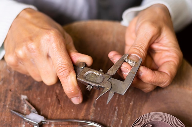 Measuring ring close-up