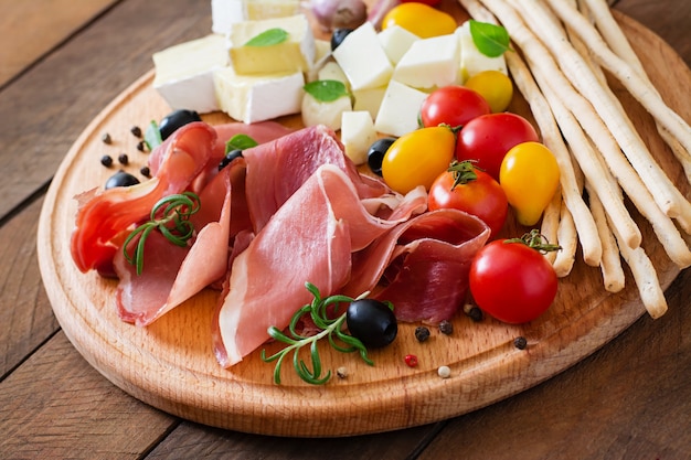 Meat appetizer on a plate 