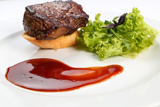 Meat with barbecue sauce