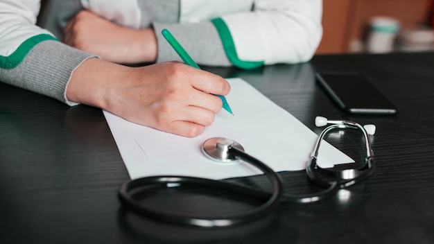 Medical staff with stethoscope