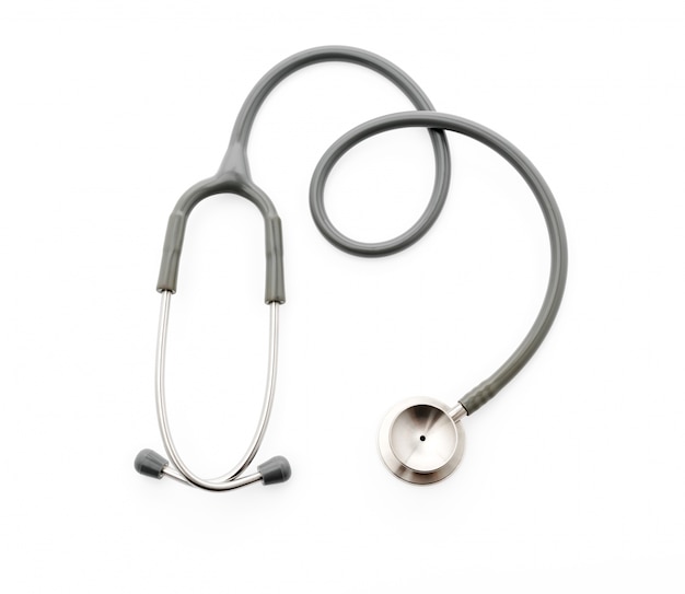 Medical  Stethoscope on white background .