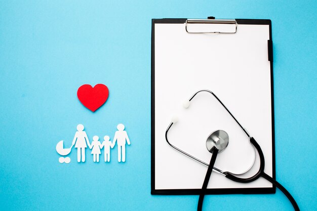 Medical stethoscope with paper cut family