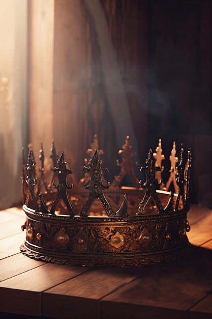 Free photo medieval crown of royalty still life