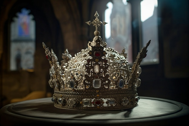 Free Photo medieval crown of royalty still life