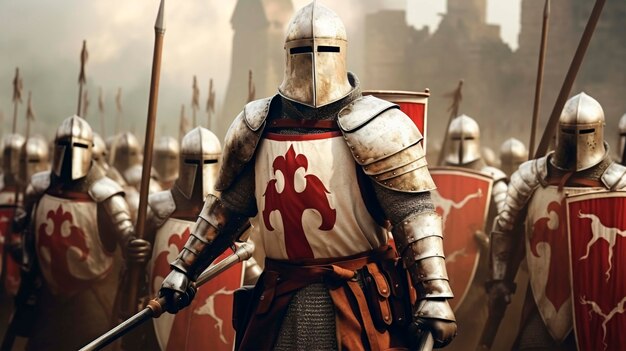 Medieval historical rendering of knight