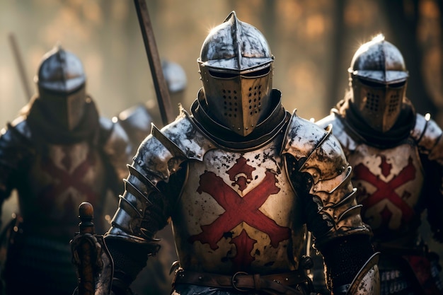 Free Photo medieval historical rendering of knights