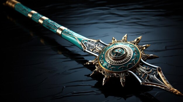 Free Photo medieval sword on black background 3d illustration vintage style