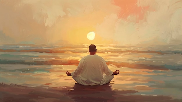 Free photo meditation concept in digital art style