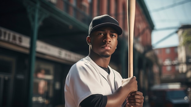 Medium shot baseball player portrait