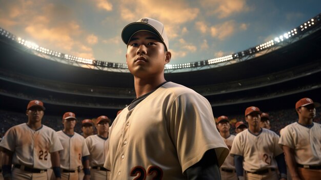 Medium shot baseball players on field