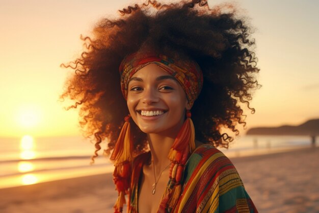 Medium shot beautiful woman in nature