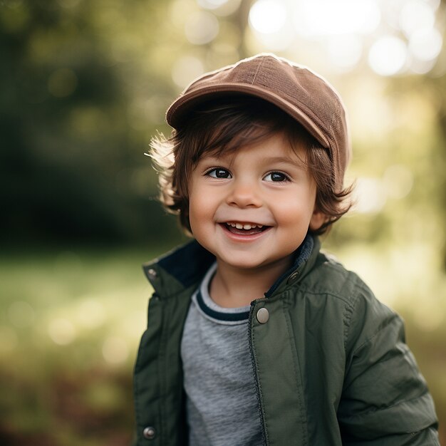 Medium shot boy relaxing in nature