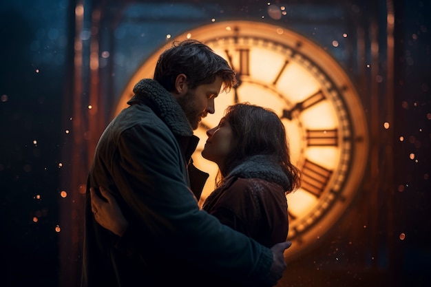 Free photo medium shot couple celebrating new year