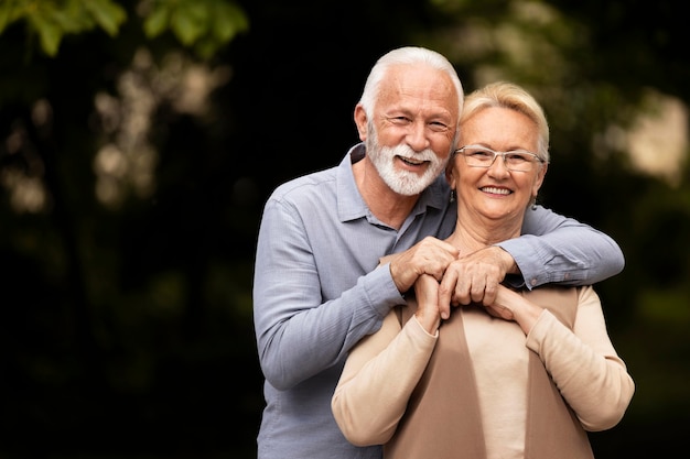 Medium shot couple posing together