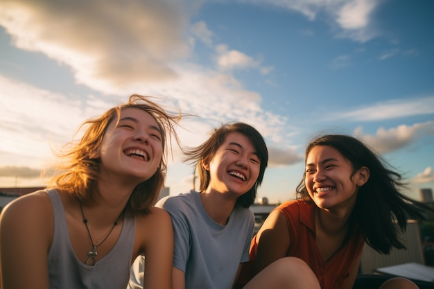 Medium shot friends spending time outdoors