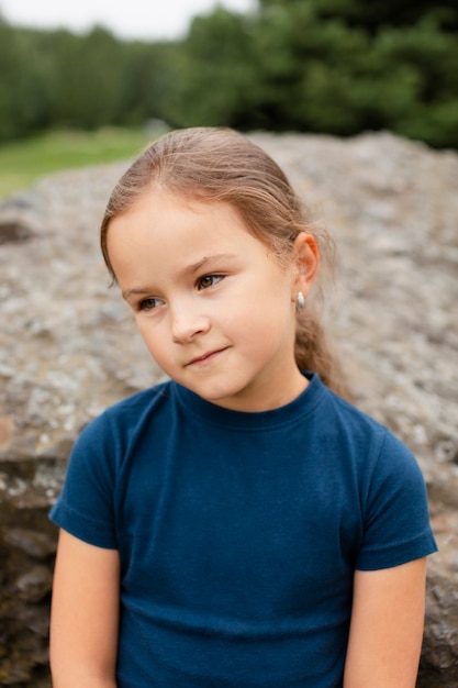 Medium shot girl in nature