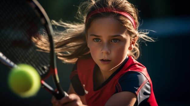 Medium shot girl playing tennis