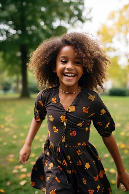 Medium shot girl posing in nature