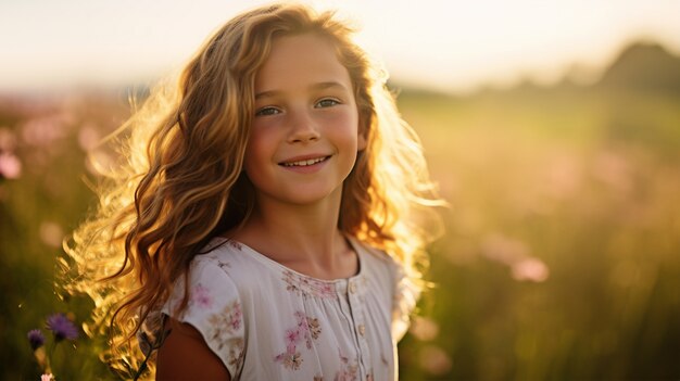 Medium shot girl posing in nature