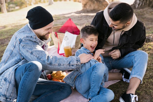 Free Photo medium shot happy lgbt family