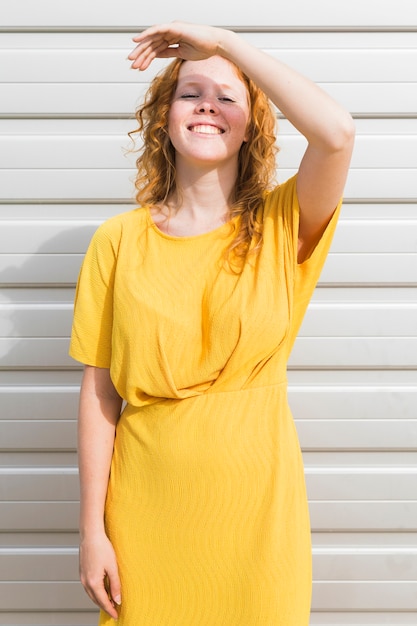 Free photo medium shot happy woman posing