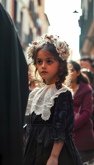 Free photo medium shot kid celebrating holy week