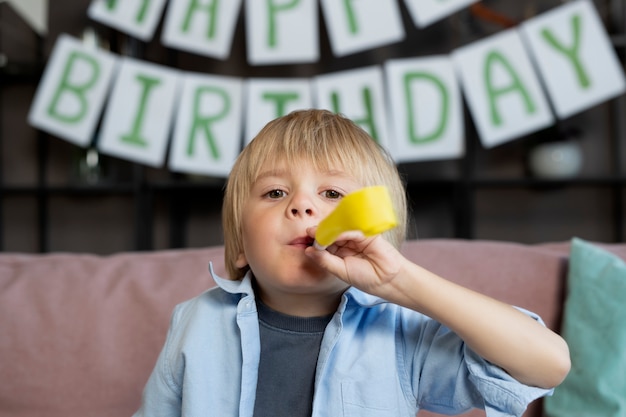 Free photo medium shot kid with whistle